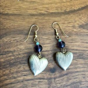 Lucy Isaacs silver heart earrings